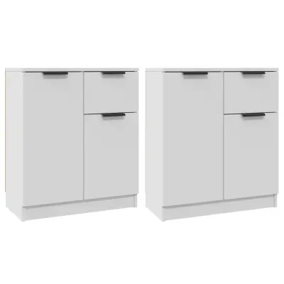 vidaXL Komoda 2 kosa bela 60x30x70 cm konstruiran les