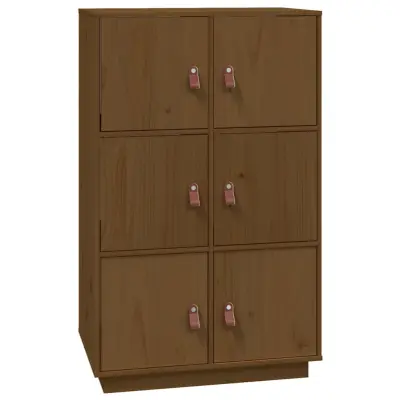 vidaXL Visoka omara medeno rjava 67x40x108,5 cm trdna borovina