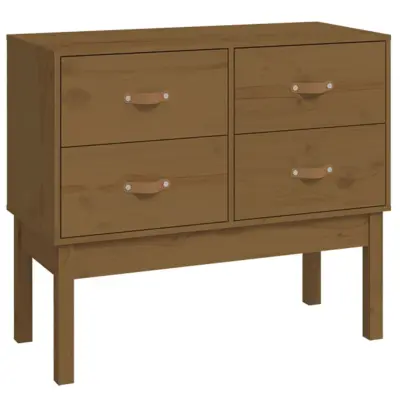 vidaXL Konzolna mizica medeno rjava 90x40x78 cm trdna borovina