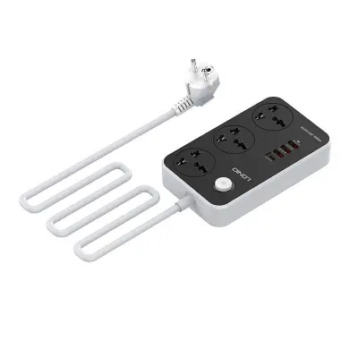 Razdelilnik s 3 AC vtičnicami, 4x USB, LDNIO SC3412, EU/US, 2500W (siv)