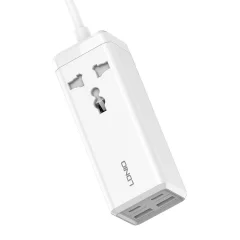 Napajalni razdelilnik z 1 AC vtičnico, 2x USB, 2x USB-C LDNIO SC1418, EU/US, 2500W (bel)