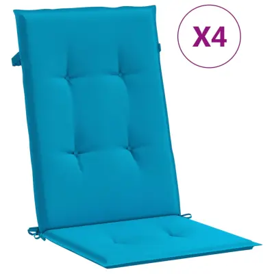 vidaXL Blazine za vrtne stole 4 kosi modre 120x50x3 cm blago