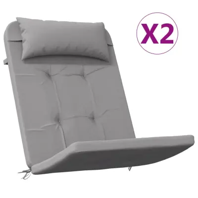 vidaXL Blazine za stole Adirondack 2 kosa siva oxford tkanina
