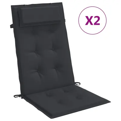 vidaXL Blazine za stole 2 kosa črna oxford tkanina