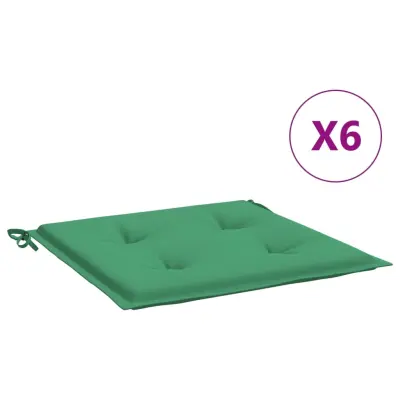 vidaXL Blazine za vrtne stole 6 kosov zelene 40x40x3 cm oxford tkanina