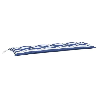 vidaXL Blazina za vrtno klop modro bele črte 150x50x7 cm oxford