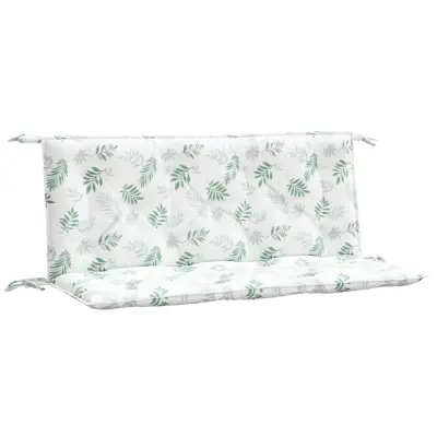 vidaXL Blazina za vrtno klop 2 kosa vzorec listov 120x50x7 cm blago