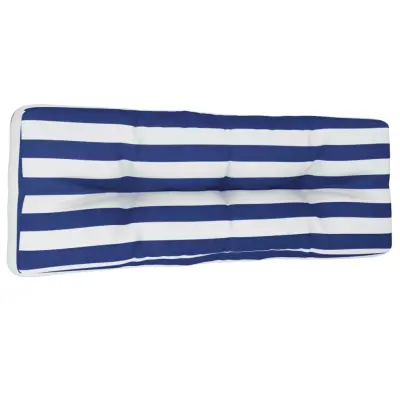 vidaXL Blazina za palete modro bele črte 120x40x12 cm blago