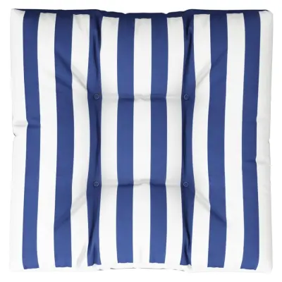 vidaXL Blazina za palete modro bele črte 70x70x12 cm blago