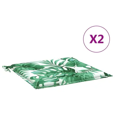 vidaXL Blazine za stole 2 kosa vzorec listja 40x40x3 cm tkanina