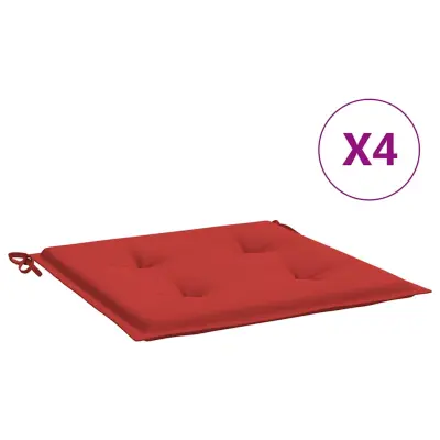 vidaXL Blazine za vrtne stole 4 kosi rdeče 40x40x4 cm oxford tkanina