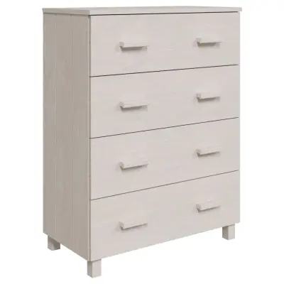 vidaXL Komoda HAMAR bela 79x40x103,5 cm trdna borovina