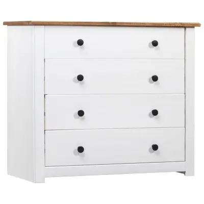 vidaXL Komoda bela 80x40x73 cm borovina Panama Range