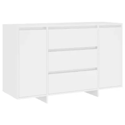vidaXL Komoda s 3 predali bela 120x41x75 cm iverna plošča