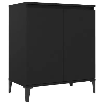 vidaXL Komoda črna 60x35x70 cm iverna plošča