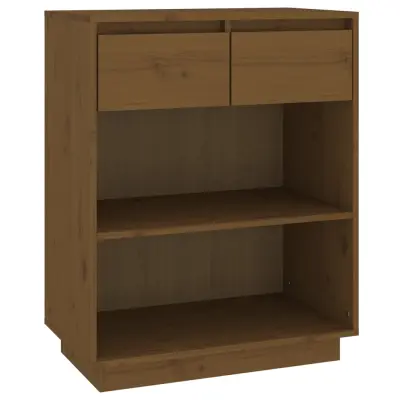 vidaXL Konzolna omarica medeno rjava 60x34x75 cm trdna borovina