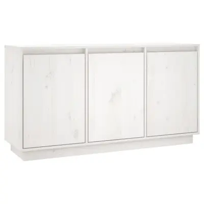 vidaXL Komoda bela 111x34x60 cm trdna borovina