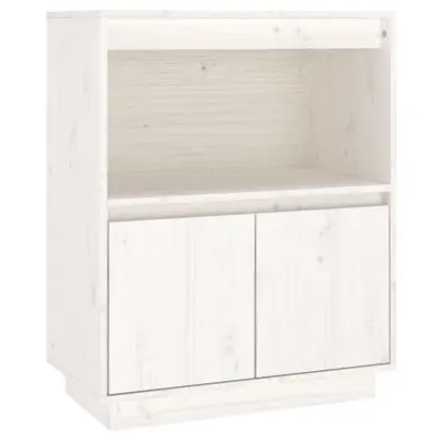 vidaXL Komoda bela 60x34x75 cm trdna borovina