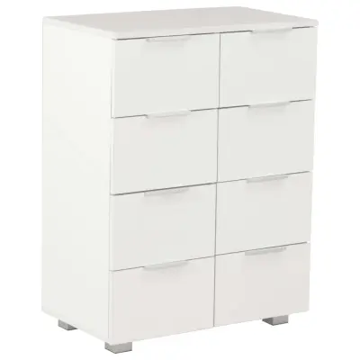 vidaXL Komoda visok sijaj bela 60x35x80 cm inženirski les