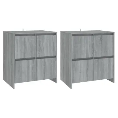 vidaXL Komoda 2 kosa siva sonoma 70x41x75 cm iverna plošča