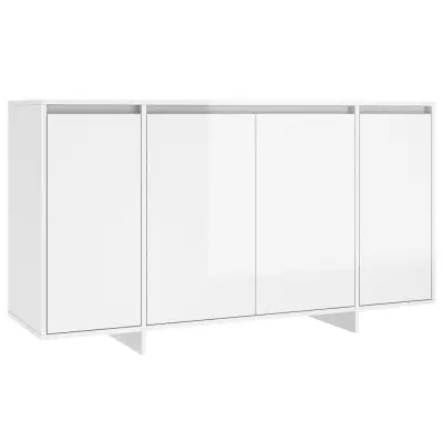 vidaXL Komoda visok sijaj bela 135x41x75 cm iverna plošča
