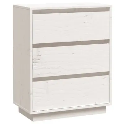 vidaXL Komoda bela 60x34x75 cm trdna borovina