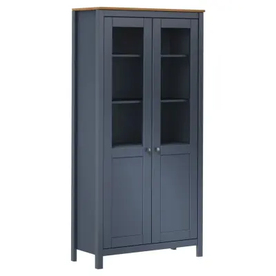 vidaXL Visoka omarica Hill siva 85x37x170,5 cm trdna borovina