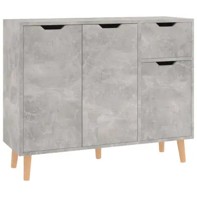 vidaXL Komoda betonsko siva 90x30x72 cm inženirski les