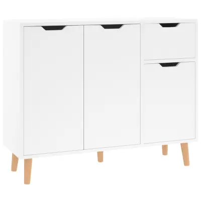 vidaXL Komoda visok sijaj bela 90x30x72 cm inženirski les
