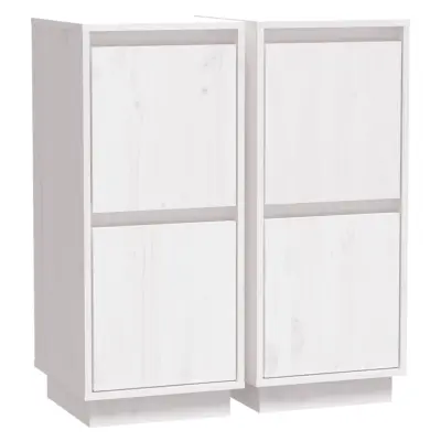 vidaXL Komoda 2 kosa bela 31,5x34x75 cm trdna borovina
