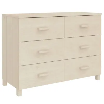 vidaXL Komoda HAMAR medeno rjava 113x40x80 cm trdna borovina