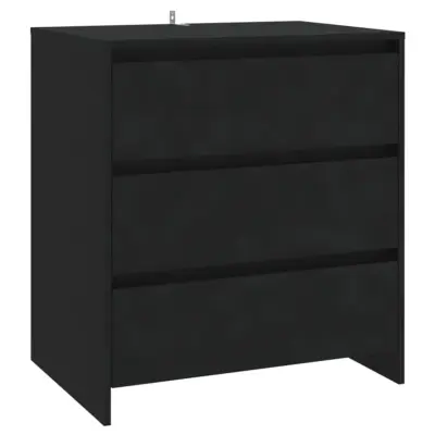 vidaXL Komoda črna 70x41x75 cm iverna plošča