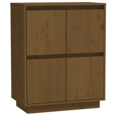 vidaXL Komoda medeno rjava 60x34x75 cm trdna borovina
