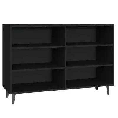 vidaXL Komoda črna 103,5x35x70 cm iverna plošča