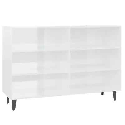 vidaXL Komoda visok sijaj bela 103,5x35x70 cm iverna plošča