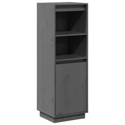 vidaXL Visoka omara siva 37x34x110 cm trdna borovina