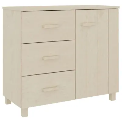 vidaXL Komoda HAMAR medeno rjava 90x40x80 cm trdna borovina