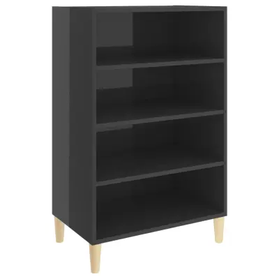 vidaXL Komoda visok sijaj siva 57x35x90 cm iverna plošča