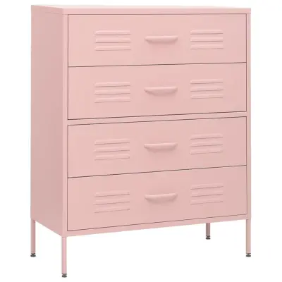 vidaXL Predalnik roza 80x35x101,5 cm jeklo