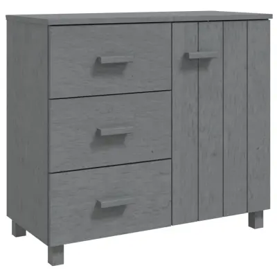 vidaXL Komoda HAMAR temno siva 90x40x80 cm trdna borovina