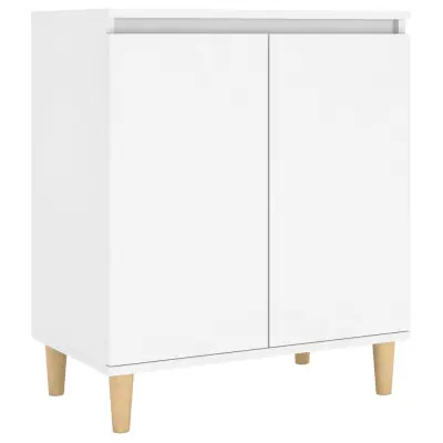 vidaXL Komoda z lesenimi nogami bela 60x35x70 cm iverna plošča