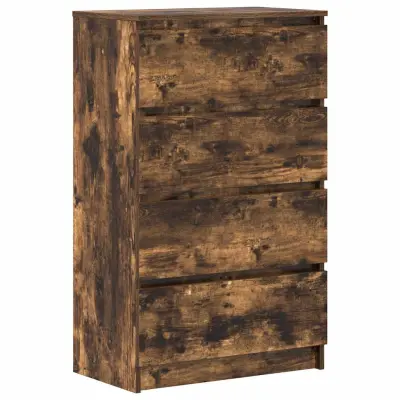 vidaXL Komoda dimljeni hrast 60x35x98,5 cm konstruiran les