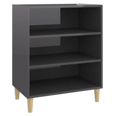 vidaXL Komoda visok sijaj siva 57x35x70 cm iverna plošča