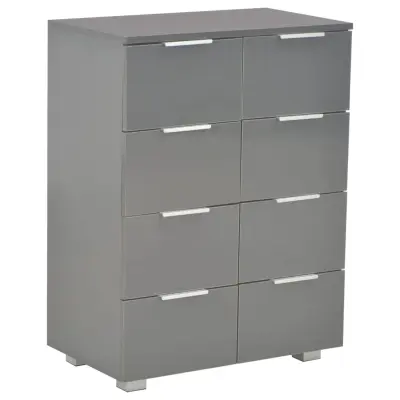 vidaXL Komoda visok sijaj siva 60x35x80 cm inženirski les