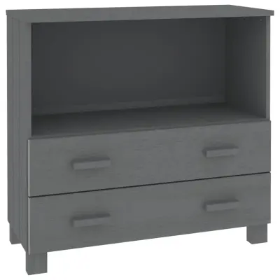 vidaXL Komoda HAMAR temno siva 85x35x80 cm trdna borovina