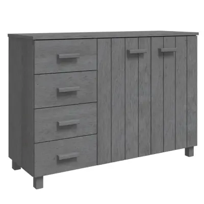 vidaXL Komoda HAMAR temno siva 113x40x80 cm trdna borovina