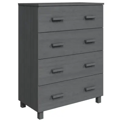 vidaXL Komoda HAMAR temno siva 79x40x103,5 cm trdna borovina