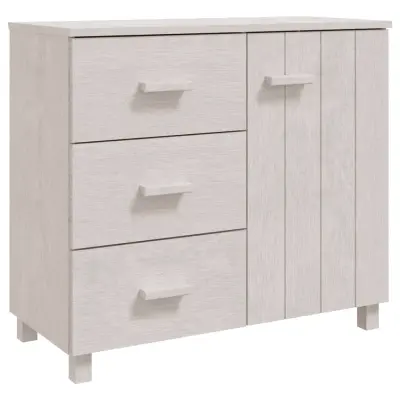 vidaXL Komoda HAMAR bela 90x40x80 cm trdna borovina