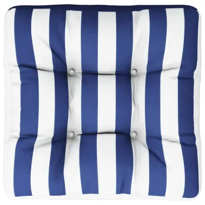 vidaXL Blazina za palete modro bele črte 50x50x12 cm blago