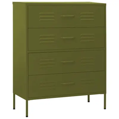 vidaXL Predalnik olivno zelen 80x35x101,5 cm jeklo